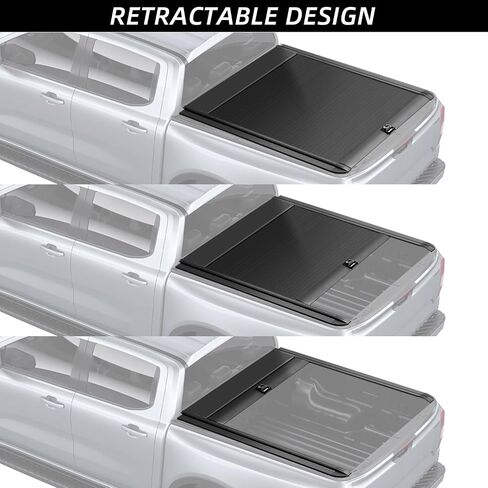 Retractable Truck Bed Tonneau Cover Compatible with 2019 2020 2021 2022 2023 2024 2025 Ranger (5'/60'') Retractable Hard Truck Bed Cover Password Lock in Kuwait