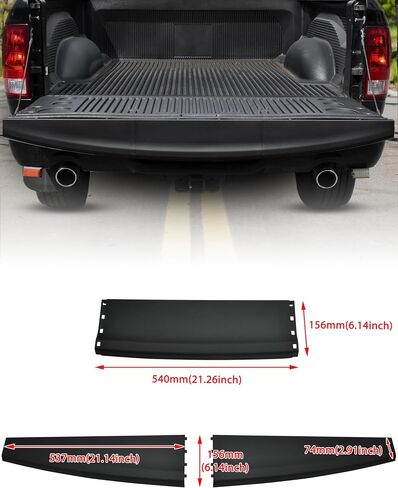 Center Tailgate Spoiler Molding Cap for 2009-2019 Dodge Ram 1500, Combined Smooth Finish Flex Step Cap Top Molding Protector Cover for 2010-2018 Dodge Ram 2500 3500 Accessories (3PCS) in Saudi Arabia