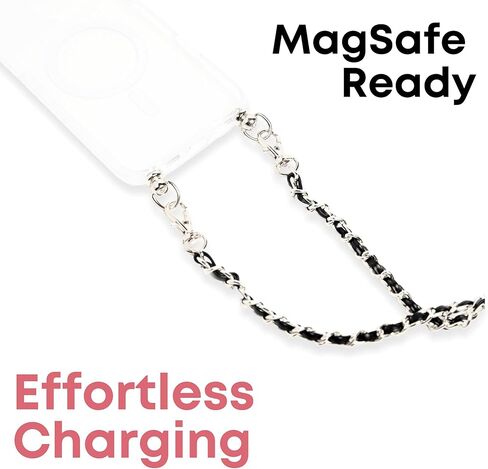 Aporia - متوافق مع Magsafe Clear Case for iPhone مع Crossbody Chain | بنيت في حزام الخطاف والكتف | متوافق مع Magsafe Wireless Charging + Design Luxury (Gold ، iPhone 15 Pro Max) in Saudi Arabia