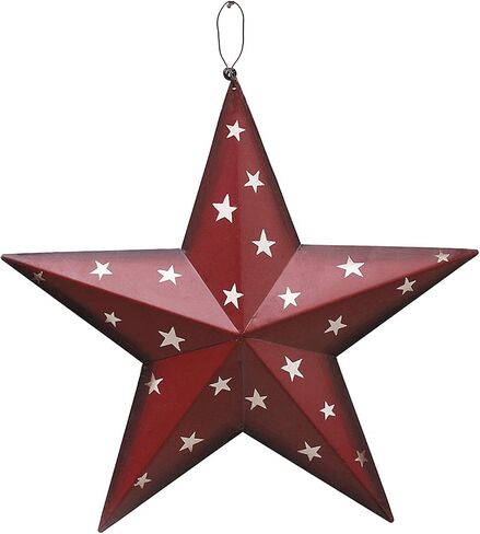 Patriotic Metal Star Wall Art Decor, Rustic 3D Barn Star Hanging American Decor for Door Porch 4th of July Memorial Day Labor Day Venerans Decoration (Black) in Kuwait