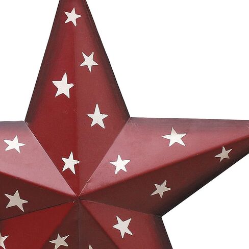 Patriotic Metal Star Wall Art Decor, Rustic 3D Barn Star Hanging American Decor for Door Porch 4th of July Memorial Day Labor Day Venerans Decoration (Black) in Kuwait