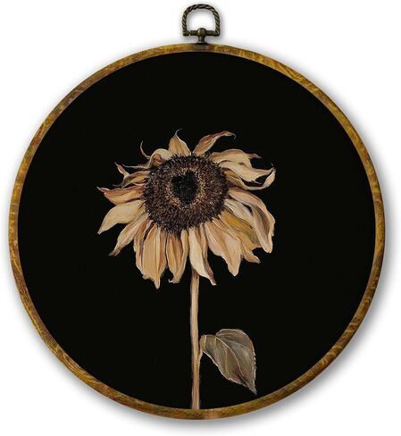 Mcehtle Vintage Cottagecore Botanical Wildflower Wall Art Decor, Botanical Neutral Framed Canvas Prints 10x10, Farmhouse Country Flower Round Wall Hanging Artwork Decorations for Bedroom Living Room in Saudi Arabia