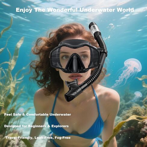 Snorkeling Gear for Adults,Snorkel Mask Adult Dry Snorkel Set Panoramic View Anti-Fog Scuba Diving Mask for Snorkeling Swimming Travel,Snorkel Kit Diving Packages with Carry Bag in Saudi Arabia