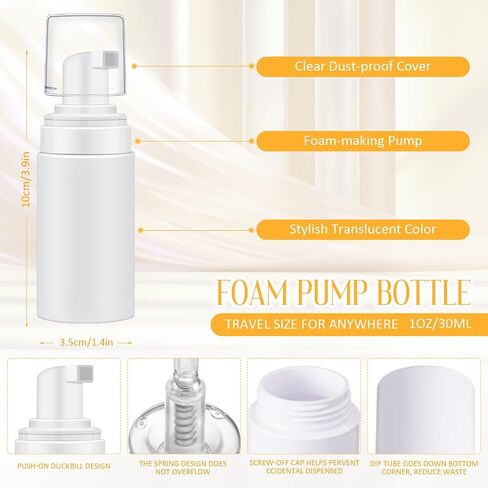 50pcs Foam Pump Bottles 1oz/30ml Plastic Mini Empty Dispenser DIY Travel Face Cleanser Mousse Soap Foam Bottle Refillable Hand Soap Eyelash Shampoo Cosmetics Portable Travel Pack(Black) in Saudi Arabia