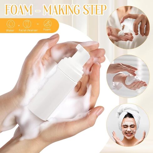 50pcs Foam Pump Bottles 1oz/30ml Plastic Mini Empty Dispenser DIY Travel Face Cleanser Mousse Soap Foam Bottle Refillable Hand Soap Eyelash Shampoo Cosmetics Portable Travel Pack(Black) in Saudi Arabia