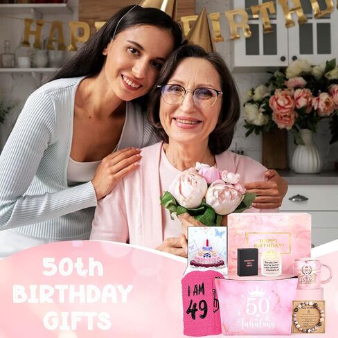 50th Birthday Gifts for Her Unique 50th Birthday Gifts Set for Women 50 Year Old Birthdays Gift for Women 50 and Fabulous Gift for 50th Womens in Saudi Arabia