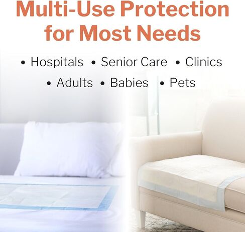 McKesson Ultra Underpads ، وسادات سرير سلس البول 23 "× 36" [60 عدد] ، والامتصاص الثقيل ، ووسادات التخلص من التنفس ، يمكن التخلص منها للبالغين ، والمسنين ، والطفل ، والبال ، والبال. in Kuwait