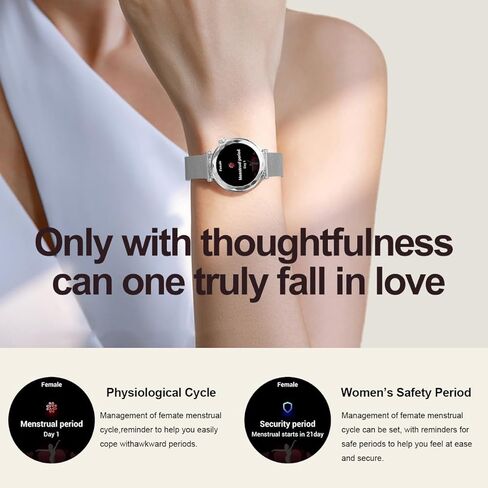 Smart Watch for Women, Fitness Tracker for Android/iOS, 1.19" AMOLED Screen Smartwatches with NFC, Female Cycle, Heart Rate, Sleep Monitor, Activity Tracking (2 Watch Bands) Gold in Saudi Arabia