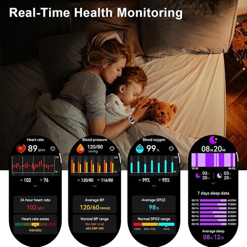 Smart Watch for Women, Fitness Tracker for Android/iOS, 1.19" AMOLED Screen Smartwatches with NFC, Female Cycle, Heart Rate, Sleep Monitor, Activity Tracking (2 Watch Bands) Gold in Saudi Arabia