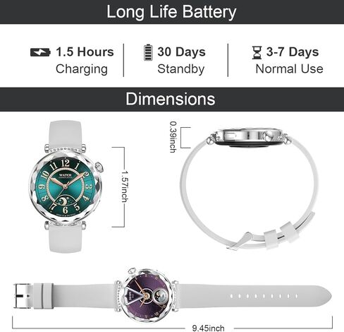 Smart Watch for Women, Fitness Tracker for Android/iOS, 1.19" AMOLED Screen Smartwatches with NFC, Female Cycle, Heart Rate, Sleep Monitor, Activity Tracking (2 Watch Bands) Gold in Saudi Arabia
