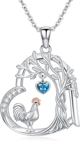 Duck/Chicken/Penguin/Polar Bear Necklace for Women 925 Sterling Silver Tree of Life Animal Necklaces Jewelry Christmas Birthday Gifts for Girlfriend Daughter in Saudi Arabia