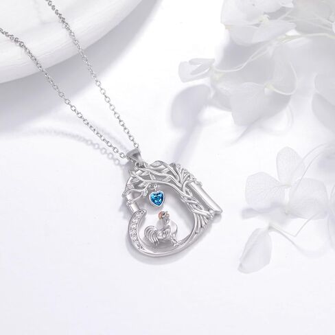 Duck/Chicken/Penguin/Polar Bear Necklace for Women 925 Sterling Silver Tree of Life Animal Necklaces Jewelry Christmas Birthday Gifts for Girlfriend Daughter in Saudi Arabia