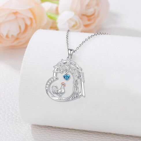 Duck/Chicken/Penguin/Polar Bear Necklace for Women 925 Sterling Silver Tree of Life Animal Necklaces Jewelry Christmas Birthday Gifts for Girlfriend Daughter in Saudi Arabia