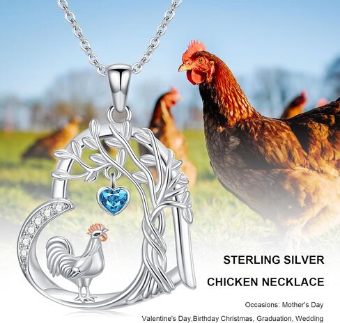 Duck/Chicken/Penguin/Polar Bear Necklace for Women 925 Sterling Silver Tree of Life Animal Necklaces Jewelry Christmas Birthday Gifts for Girlfriend Daughter in Saudi Arabia