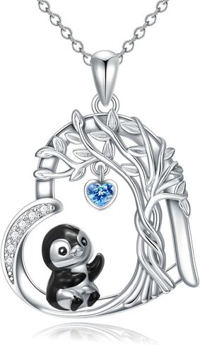Duck/Chicken/Penguin/Polar Bear Necklace for Women 925 Sterling Silver Tree of Life Animal Necklaces Jewelry Christmas Birthday Gifts for Girlfriend Daughter in Saudi Arabia