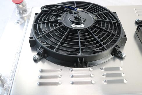 رادياتير الألومنيوم مع مجموعة ترموستات كفن كفن الكهربائية لشيف C/K/G/P Series C10 C20 K10 K20 K30 Van Blazer Pickup Suburban Truck ، GMC Jimmy 1967-1972 ، 3 صف in Kuwait