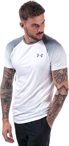 Under Armour MK-1 Dash Printed Mens Active Shirts & Tees Size L, Color: White in Saudi Arabia