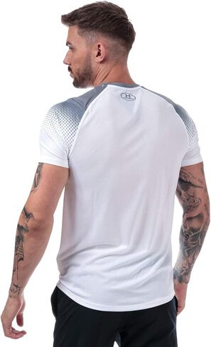 Under Armour MK-1 Dash Printed Mens Active Shirts & Tees Size L, Color: White in Saudi Arabia