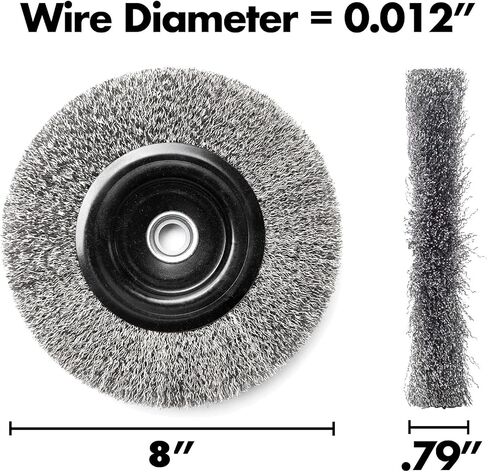 6 Inch Stainless Steel Wire Wheel for Bench Grinder with 1/2-Inch and 5/8-Inch Arbor, .012" Stainless Steel Wire in Kuwait