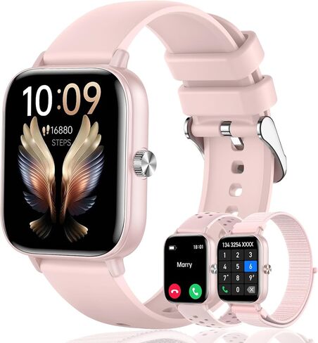 Smart Watches for Women[Answer/Make Calls],1.83" HD Fitness Tracker Watch with Heart Rate/Sleep Monitor, 120+ Sport Modes,IP67 Waterproof Smartwatch for Android Phones iPhone.3 Straps(22mm). in Saudi Arabia