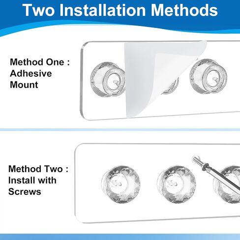Necklace Holder,Acrylic Necklace Organizer,Wall Mounted Jewelry Organizer With 12 Hooks for Bracelets, Chains,Keys - (2 Pack,Clear) in Kuwait