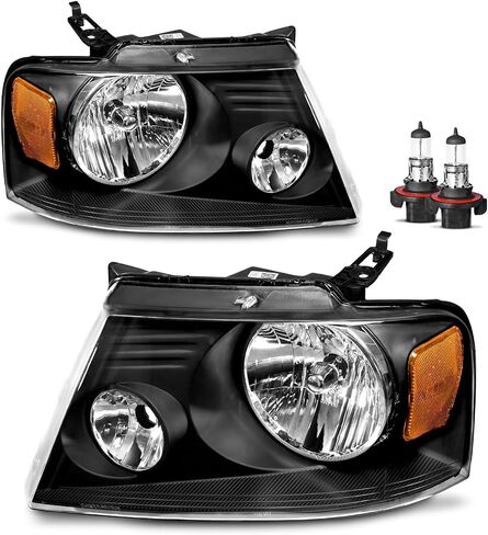 Headlights for 2004-2008 Ford F150, for 2006-2008 Lincoln Mark LT Halogen Headlamp Replacement, High/Low Beam W/Bulbs, Driver & Passenger Side in Saudi Arabia
