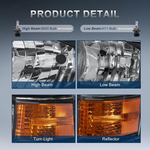 Pair Headlights Assembly Front Lamp Compatible with 2014-2015 Chevrolet Silverado 1500 Headlight Replacement Driver and Passenger Side Chrome/Black/Amber in Saudi Arabia