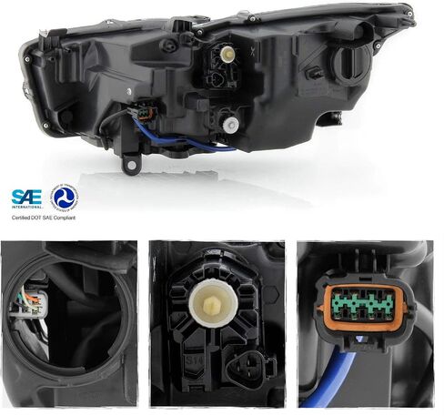 AKKON - Fits 2014-2022 InFiniti Q50 w/o AFS LED Projector Chrome Clear Headlight Driver Left Side 14-22 in Kuwait