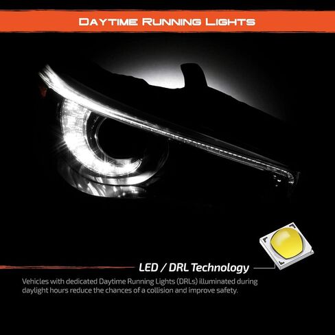 AKKON - Fits 2014-2022 InFiniti Q50 w/o AFS LED Projector Chrome Clear Headlight Driver Left Side 14-22 in Kuwait
