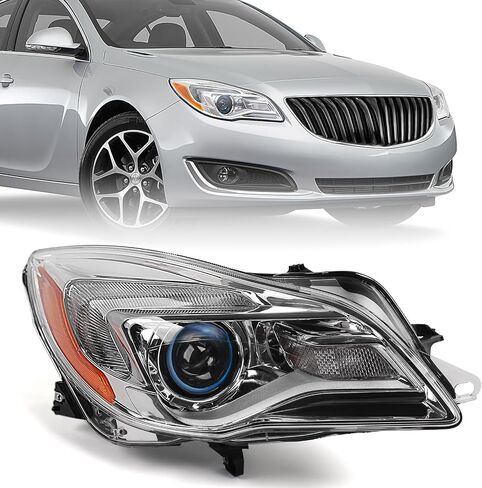 مجموعة المصابيح الأمامية Fione متوافقة مع Buick Regal سيدان 2014-2017 المصباح الأمامي للهالوجين الاستبدال chrome الجانب الأيمن 13409903 GM2503413 in Saudi Arabia