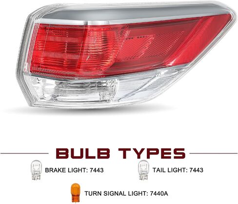 بديل لمجموعة JSBoyat الخارجي للضوء لعام 2014 2015 2016 Toyota Highlander الخلفية الخلفية ، جانب الركاب الأيمن in Kuwait