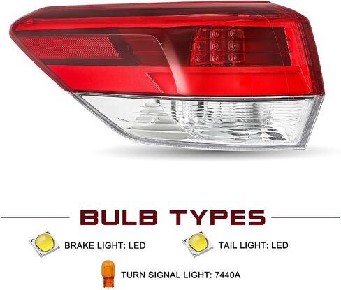 بديل لمجموعة JSBoyat الخارجي للضوء لعام 2014 2015 2016 Toyota Highlander الخلفية الخلفية ، جانب الركاب الأيمن in Kuwait