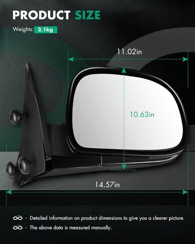 SCITOO Left and Right Side View Mirrors Fit For Chevy S10 94-97, For Blazer & For GMC Jimmy 95-97 Sonoma & For Isuzu & For Oldsmobile Manual Fold Power adjustment Mirror GM1320127 15150851 in Saudi Arabia