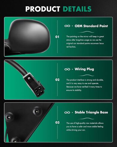 SCITOO Left and Right Side View Mirrors Fit For Chevy S10 94-97, For Blazer & For GMC Jimmy 95-97 Sonoma & For Isuzu & For Oldsmobile Manual Fold Power adjustment Mirror GM1320127 15150851 in Saudi Arabia