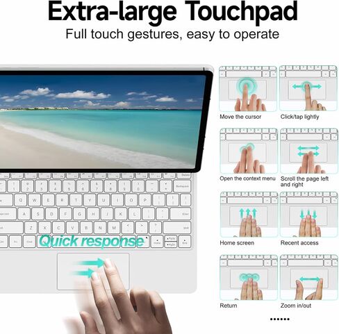 Keyboard Case for Samsung Galaxy Tab S10+ Plus/S9+ Plus/S9 FE+ Plus/S8+ Plus/S7+ Plus/S7 FE 12.4" Tablet,Magnetic Floating Cantilever Design,Multi-Function Touchpad,7 Colors Backlit,S Pen Holder,Black in Saudi Arabia