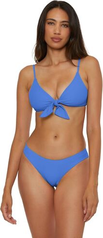 BECCA Women's Standard Modern Edge Hipster Bikini Bottom, Cheeky Coverage, Swimwear Separates, Cornflower B, Small in Saudi Arabia