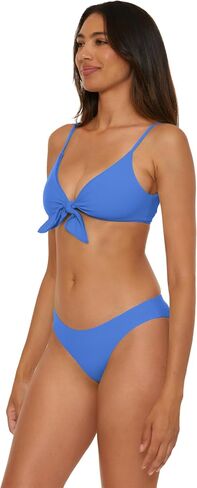 BECCA Women's Standard Modern Edge Hipster Bikini Bottom, Cheeky Coverage, Swimwear Separates, Cornflower B, Small in Saudi Arabia