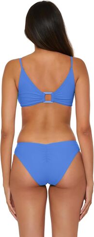 BECCA Women's Standard Modern Edge Hipster Bikini Bottom, Cheeky Coverage, Swimwear Separates, Cornflower B, Small in Saudi Arabia