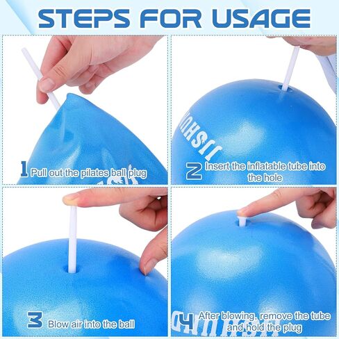 25cm Pilates Ball, 9,8 Inch Small Exercise Ball Mini Yoga Ball Gym Ball for Home Gym Pilates, Yoga, Balance, Core Training, Stability, Stretching with Inflation Straw in Kuwait