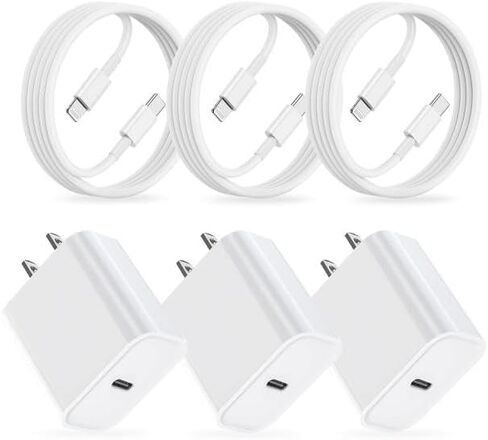 【Apple MFi Certified】Fast Charger iPhone ,Fast iPhone Charging Cord 3Pack iPhone Charger Fast Charging Plug Block 6FT USB C to Lightning Cable for iPhone 14/14 Pro Max/Plus/13 Mini/12/11/XR/XS,AirPods in Kuwait