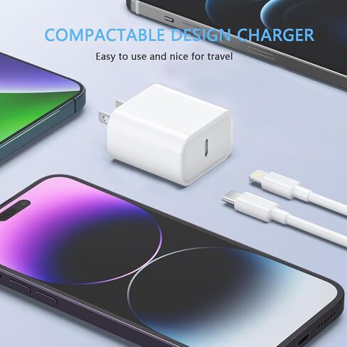 【Apple MFi Certified】Fast Charger iPhone ,Fast iPhone Charging Cord 3Pack iPhone Charger Fast Charging Plug Block 6FT USB C to Lightning Cable for iPhone 14/14 Pro Max/Plus/13 Mini/12/11/XR/XS,AirPods in Kuwait