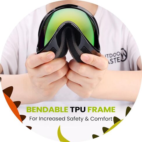 OutdoorMaster Kids Ski Goggles - Helmet Compatible Snow Goggles for Boys & Girls with 100% UV Protection in Kuwait