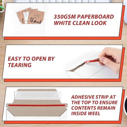 party greeting 200 Pcs 6.5 x 4.5 Rigid Mailers with Self Seal Envelopes Stay Flat Rigid Photo Mailers Sports Cards Envelopes CD Mailers Rigid Envelopes for Postcard Comic Book Card Shipping Protector in Kuwait