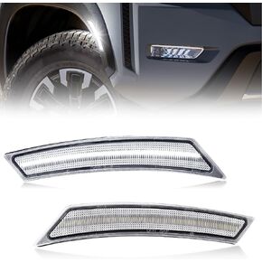 2PCS Led Front Side Marker Light Reflector Compatibe with Frontier 2022-up,White Front Fender Bumper Marker Lamps Lights Smoked Lens in Kuwait