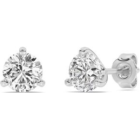 Martini Set Diamond Stud Earrings for Women | Lab Made Solid 10K White Gold Diamond Earrings | Sparkly Diamond Jewelry for Women in Kuwait