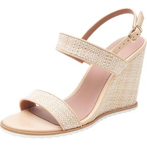 Linea Paolo - Edith - Womens High Wedge Raffia والصنادل الجلدية in Kuwait