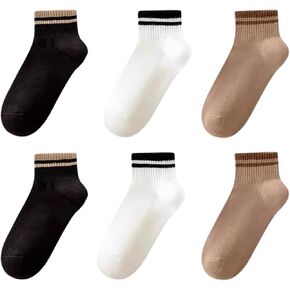6-Pack Breathable Cotton Socksfor Men & Women Anti-Slip StretchCrew Socks(US 5-14) Reinforced HeelToe 4 Colors in Saudi Arabia