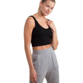 Mono b Ribbed Seamless Cropped Tank Top Black in Saudi Arabia