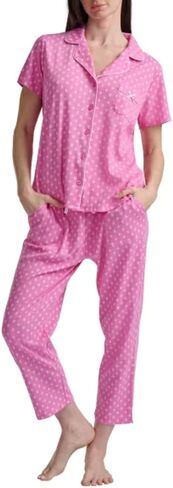 Karen Neuburger Women's Notch Collar 2-Piece Slim Leg Pajama Set in Saudi Arabia