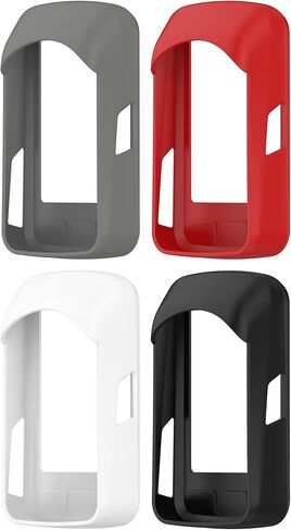 تغطي علبة 4 حزمة متوافقة مع Wahoo Elmnt Roam (غير مناسب ROAM V2) الملحقات سليبيات القضية الحماية السيليكون المخصصة لجهاز Wahoo Elemnt Roam Bike Computer (Black+White+Green+Orange) in Kuwait